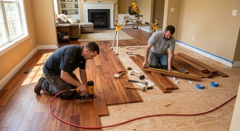 Cherry Floor Installation in San Antonio, TX