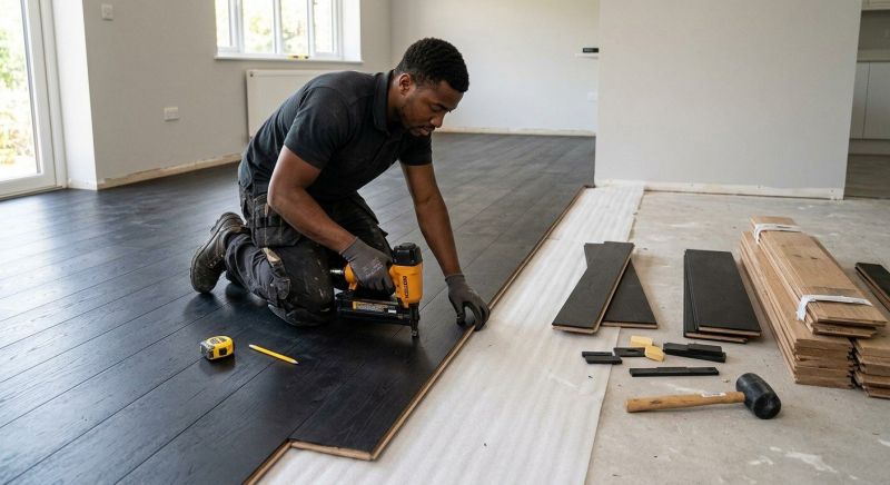 Dark Wood Floor Installation in Austin, TX