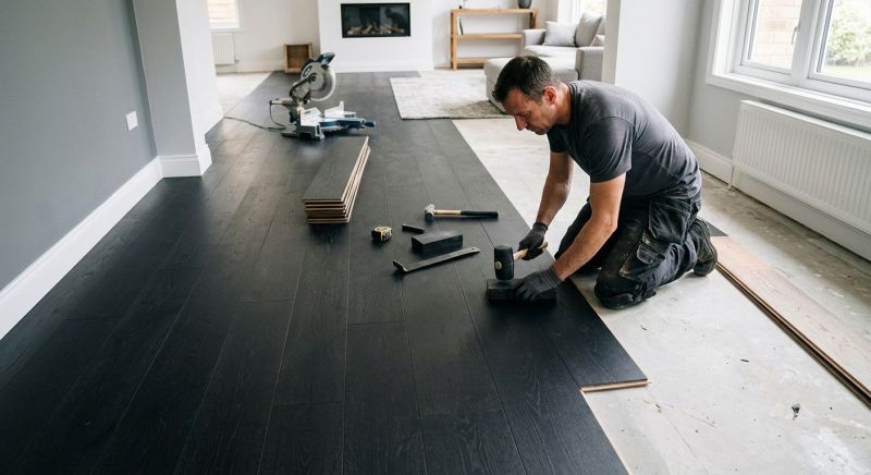 Dark Wood Floor Installation in Fort Worth, TX